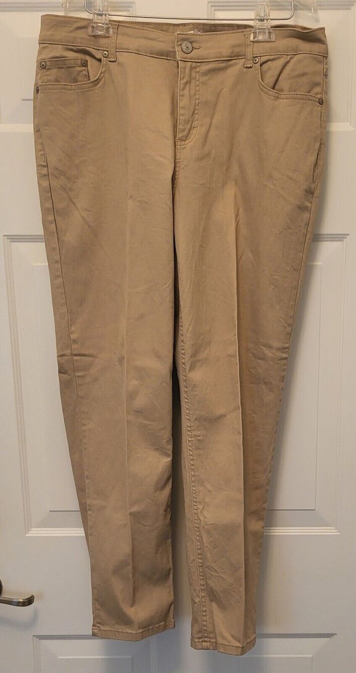 Terra & Sky Women's Plus Size 14W Tan Jeans Pants High Rise Straight Leg